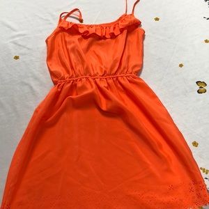 Snap brand mini dress, size juniors large, pretty orange color.